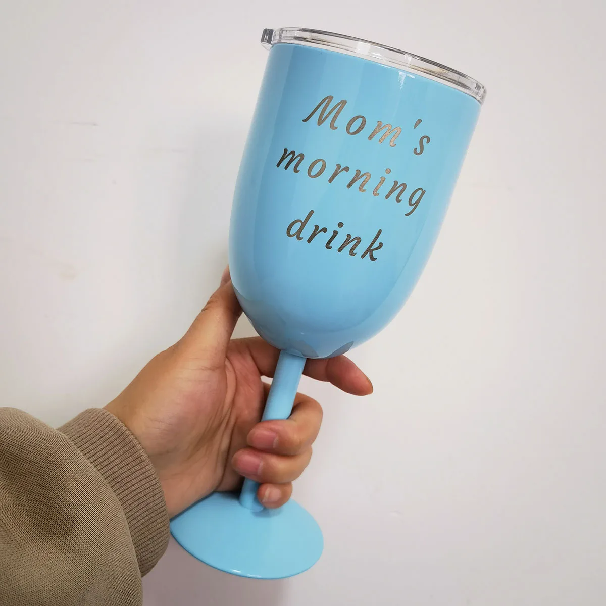 Christmas Gifts for Mom from Daughter Son, Engraved Stainless Steel Double-wall Wine Glass Birthday Gifts for Women Mother