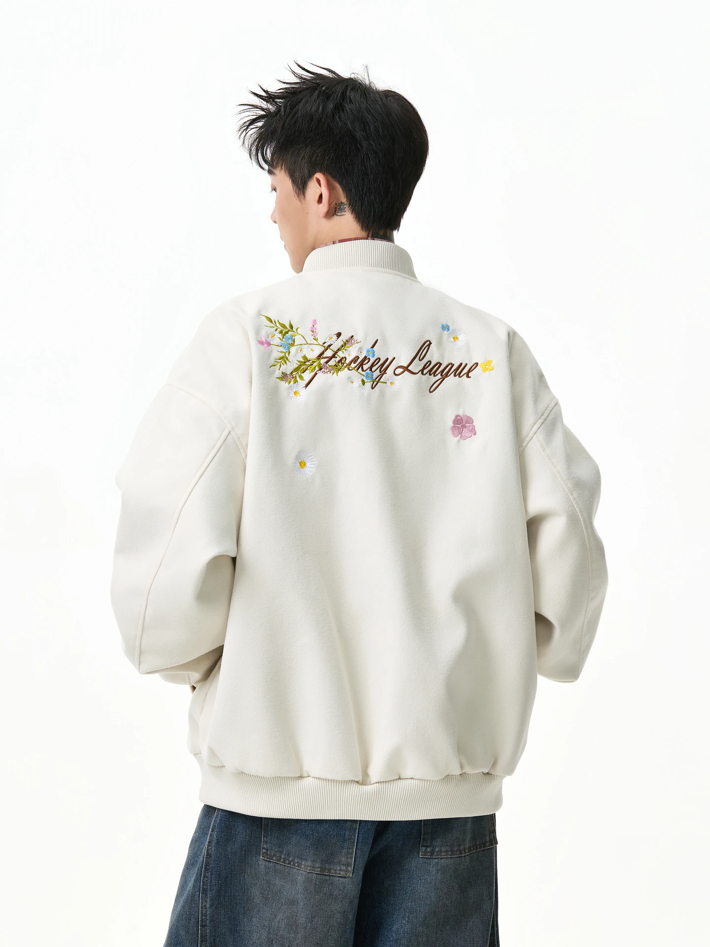 

Trendy Brand American Alphabet Embroidered Baseball Jacket Men's and Women's Autumn Loose Couple's Versatile Jacket
