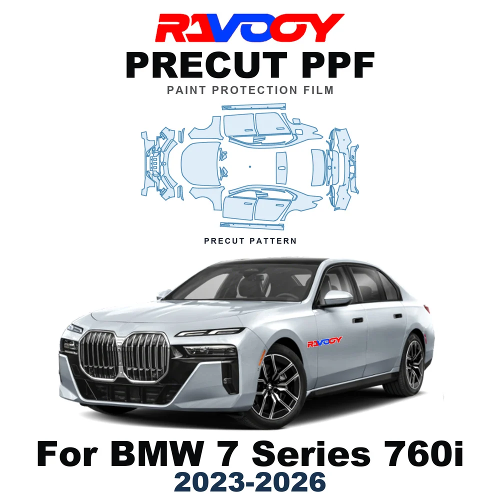 Precut PPF For BMW 7 Series 760i 2023-2026 8.5mil TPU Paint Protection Film Hood Bonnet Bumper Headlight Self-Healing Clear Kit