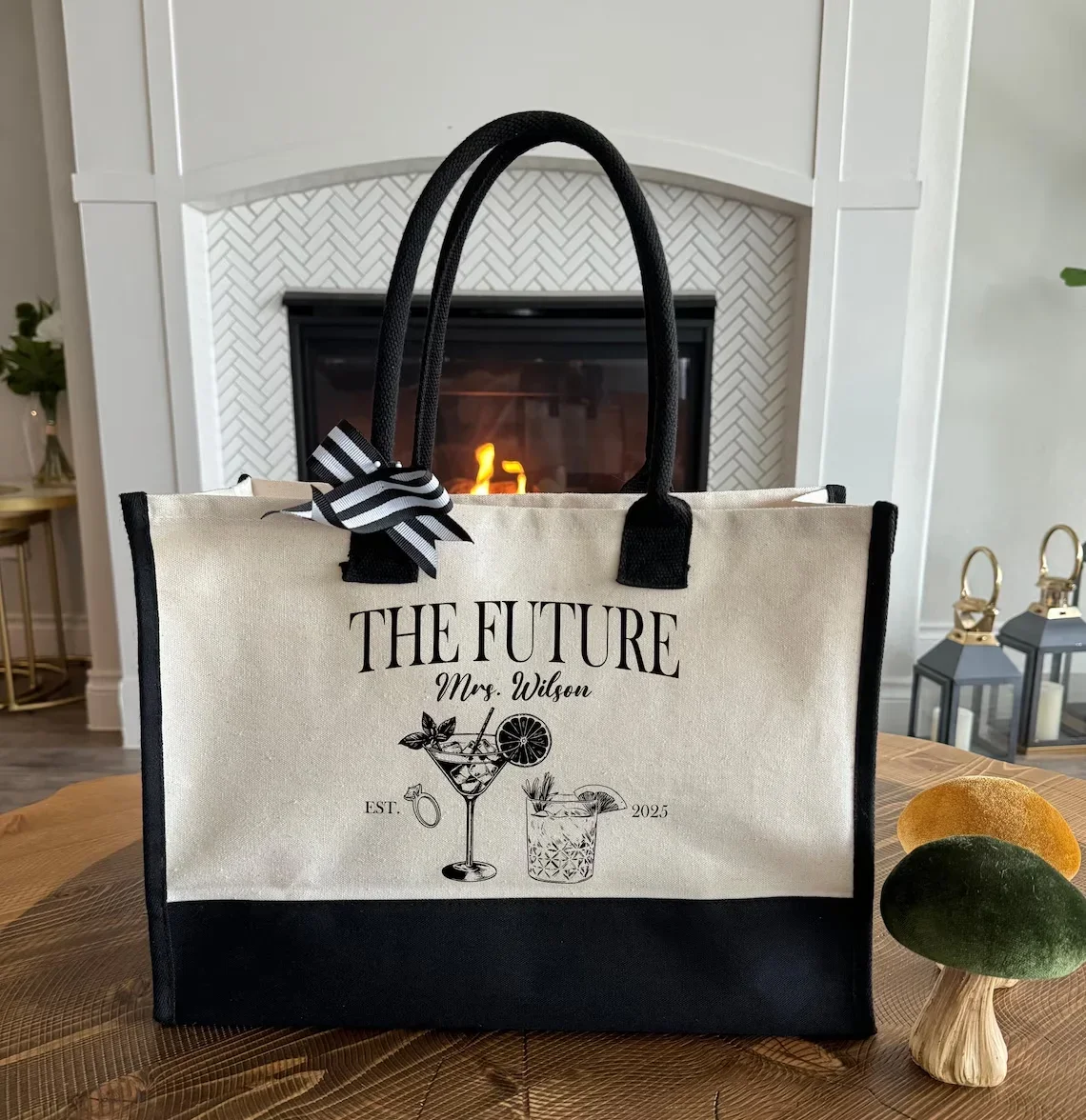 

"Custom Future Mrs Tote Bag | Bride To Be, Bridal Shower & Bachelorette – Personalized Engagement Gift & Wedding Decor"