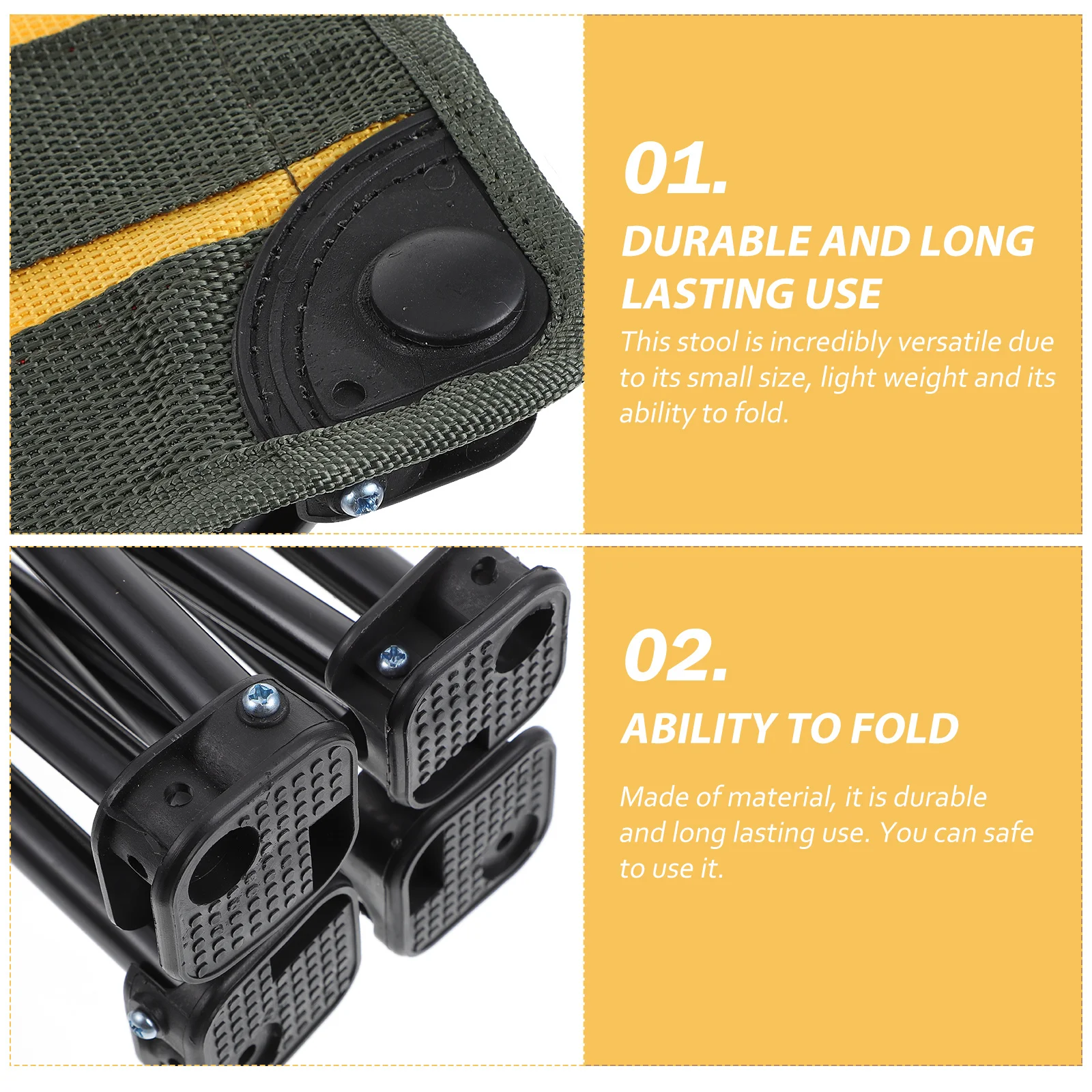 

Foldable Fishing Stool Large Size 30x30x28cm Portable Lightweight Camping Seat Outdoor Folding Chair for Garden Balcony