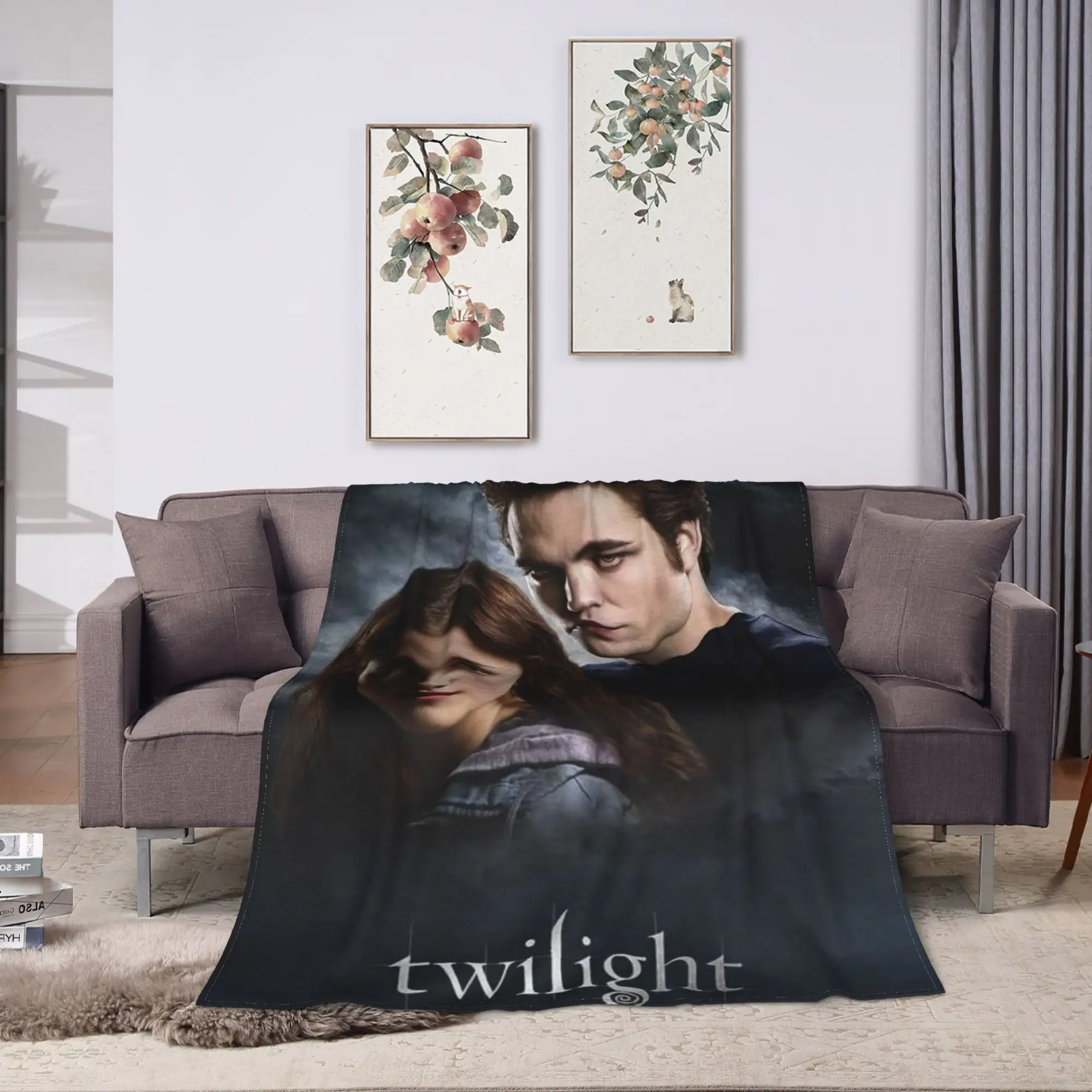 The Twilight Edward Bella  Soft Warm Blanket  Travel Plush Throw Blanket Aesthetic Couch Chair Flannel Bedspread Sofa Bed Cover