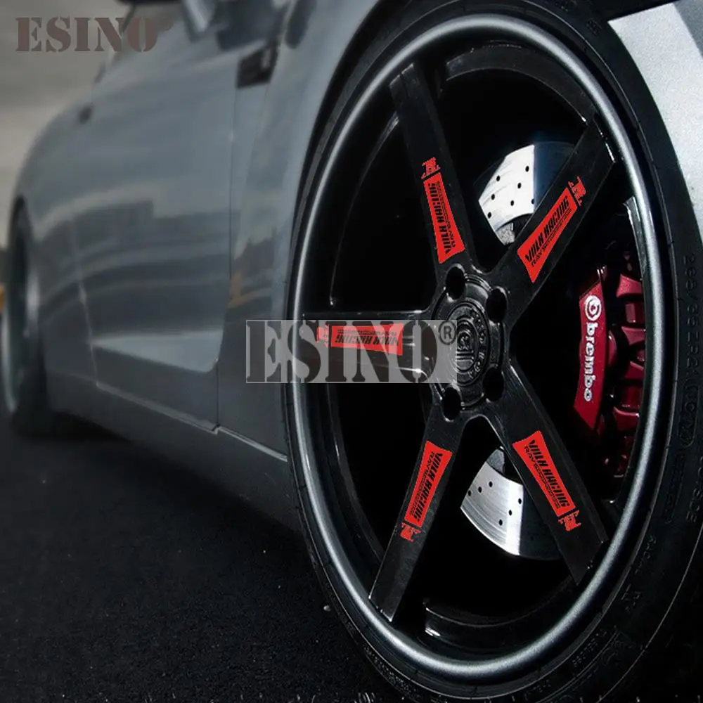 4 × سيارة التصميم عجلة حافة الزخرفية ملصق فينيل سلسلة اكسسوارات السيارات الشارات لسباق فولك TE37 طوكيو الوقت الهجوم #6