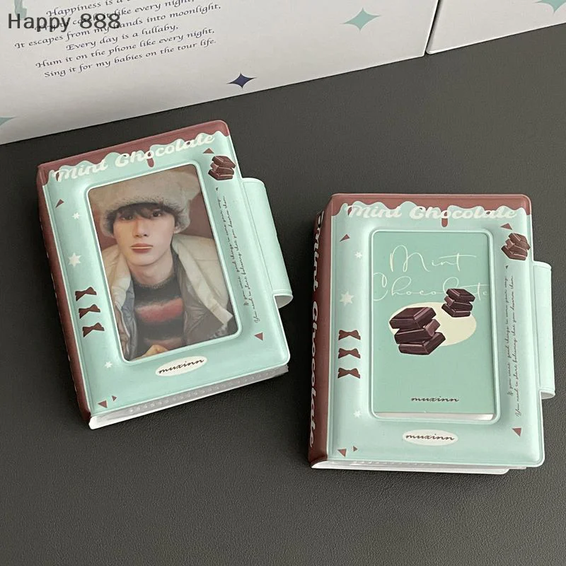 Slim French-style PVC Photo Album, 3-inch Portable Card Holder With Single Compartment