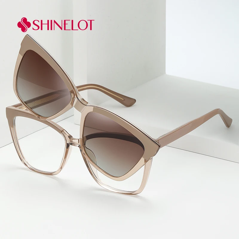 

81037 New Craft Retro Clip on Sunglasses Optical Magnetic Polarization Sun Glasses Female Shades Outdoor Fashion Accessories