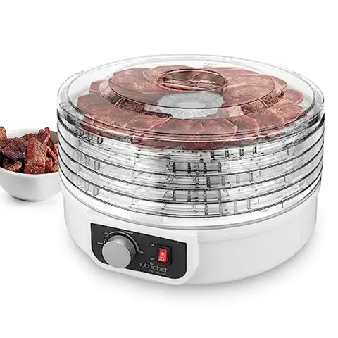 Food Dehydrator Machine Dehydrate Beef Jerky Meats Mushrooms Fruits and Vegetables Great For At Home Use Uses High-Heat Circula