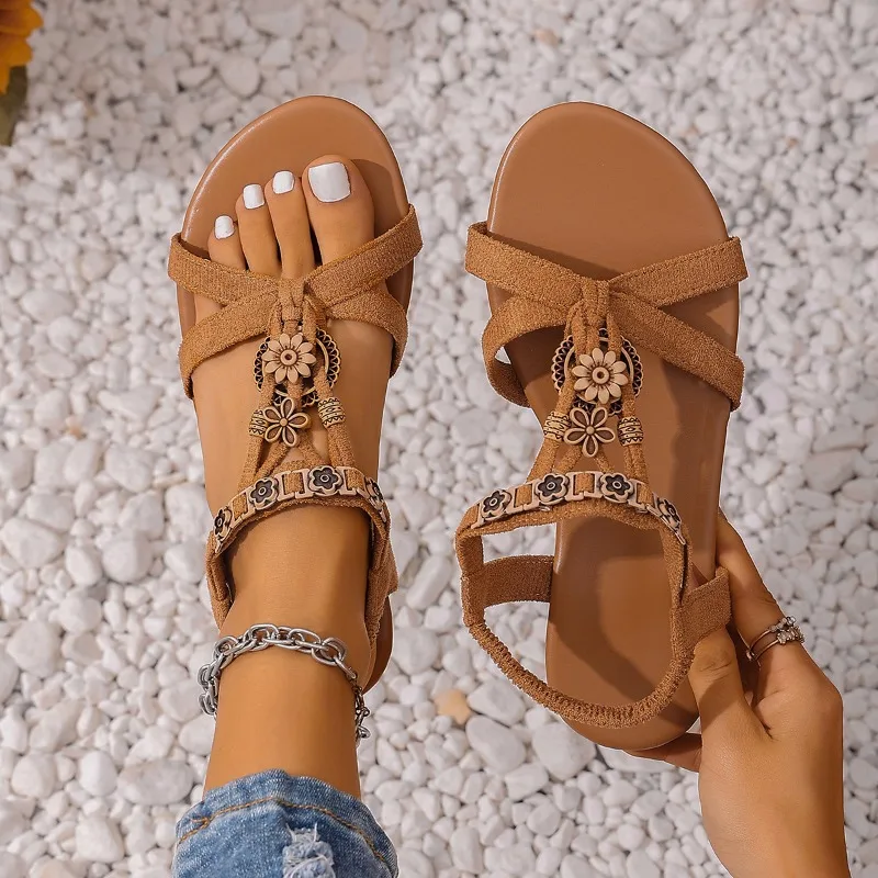 صنادل الموضة النساء حجم كبير موضة شقة تنفس عادية زلة القدم فم السمكة عدم الانزلاق الصنادل