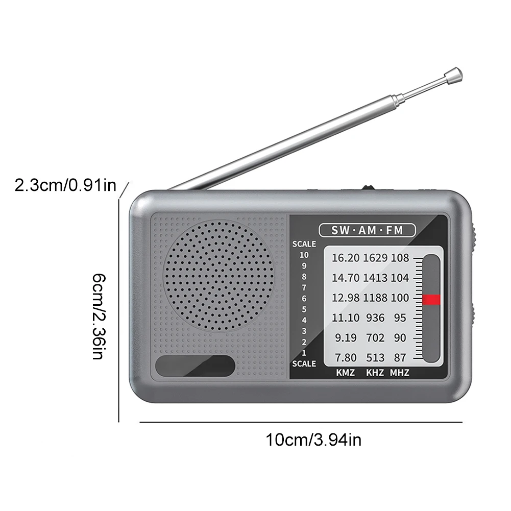 Pocket Mini Stereo Digital Portable Radio AM SW FM Radio with Earphone Multifunctional Radio for Seniors Elderly Indoor Outdoor