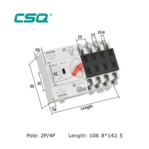 CSQ-Double Power Transfer Internation, 4P DIN Rail ATS for PV and inverter, three-phase switch switches, 400V, 63a, 100a 8 Main Sales Automatic Transfer Key - №5