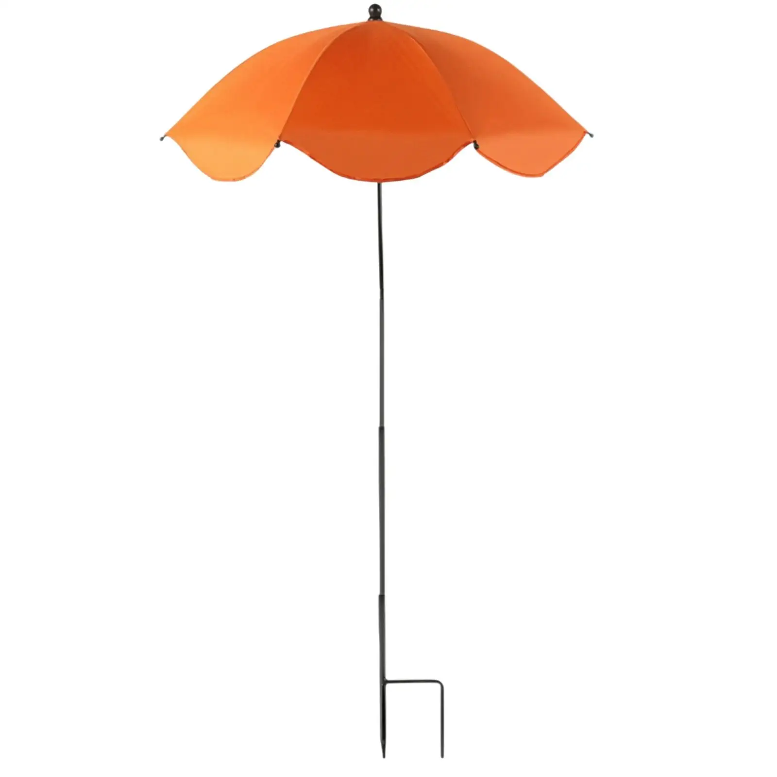 Outdoor Garden Plant Umbrella with Sturdy Metal Stake and Reflective Canopy for Potted Flower Displays