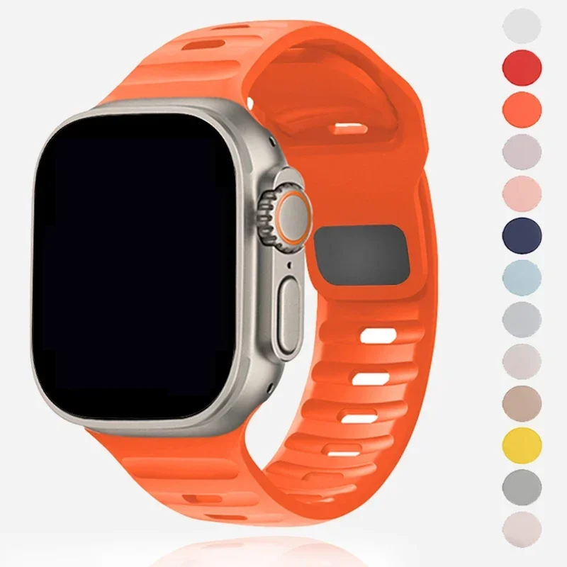 

Silicone Strap for Apple Watch Band 44mm 46mm 42mm 45mm Sport Band Watchband Bracelet Iwatch Serise 10 9 8 7 6se Ultra Band 49mm