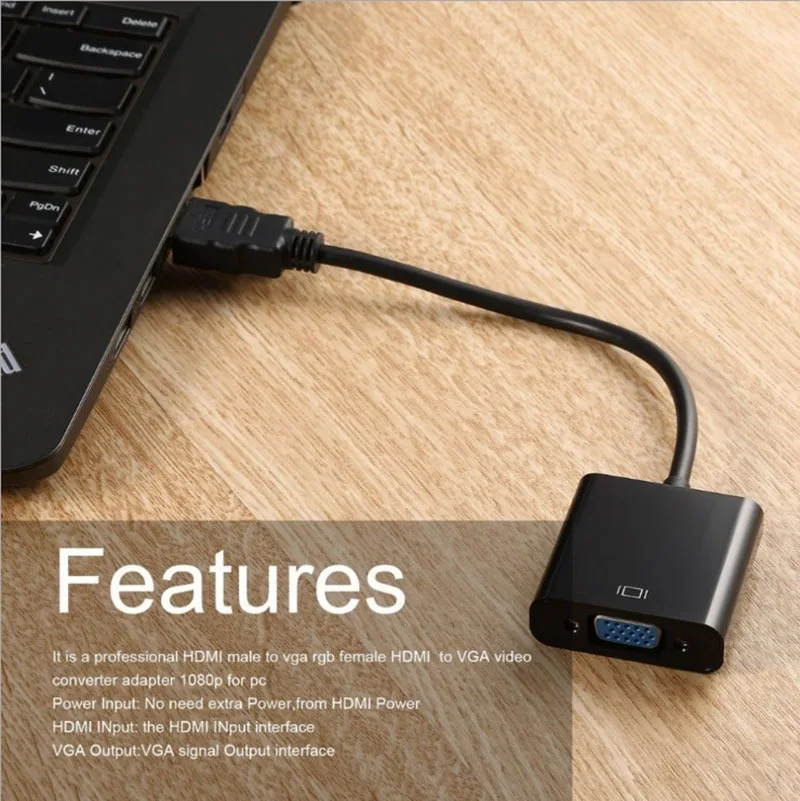 1PC 1080P HDMI-compatible to VGA Adapter Digital to Analog Converter Cable For Xbox PS4 PC Laptop TV Box to Projector Displayer