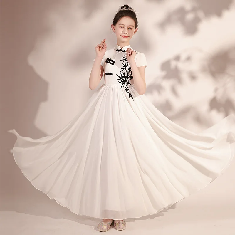 

Костюм Guzheng Erhu для девочек, комплект для народной музыки, новое детское платье в китайском стиле, весеннее платье