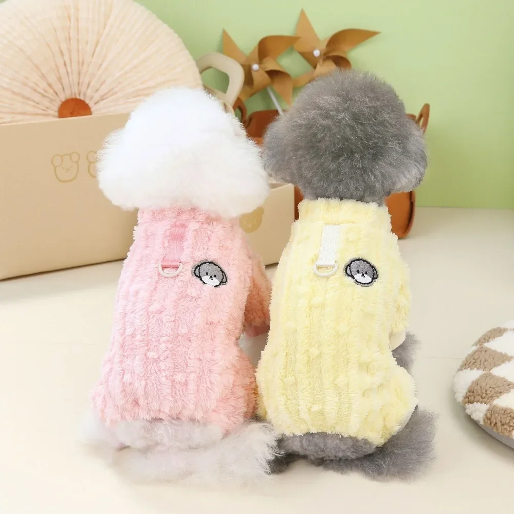 Pet Plush Vest Dog Four Legged Coat Dog Clothes Autumn and Winter Clothing Teddy Cat Winter Pets Dog Sweater Puppy Clothes