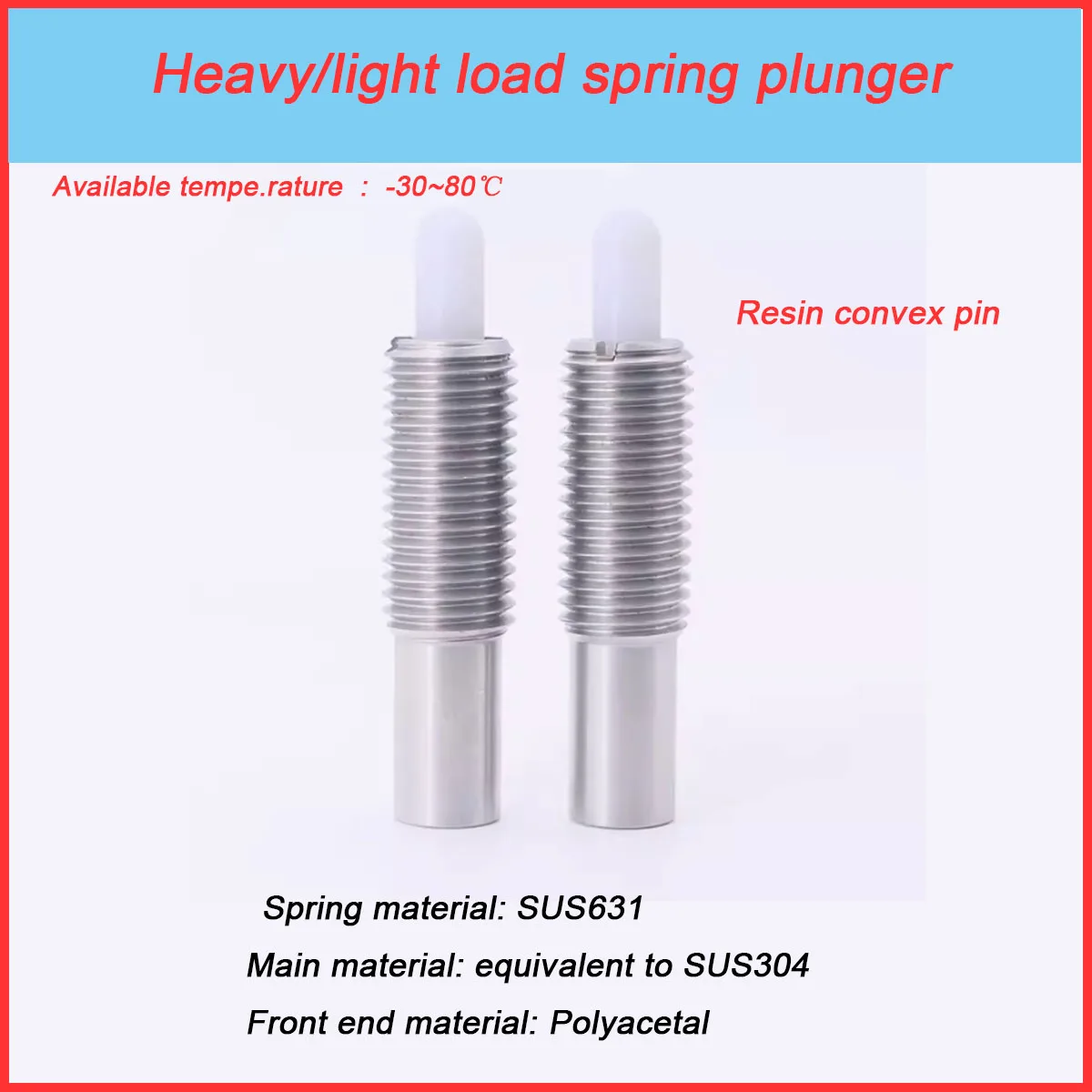 

Resin Front-End Heavy-Duty Spring Plunger/Stainless Steel Telescopic Positioning Pin
