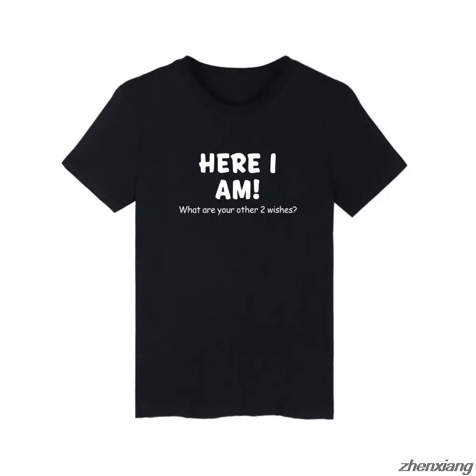 Here I Am Letter Print Men's T-Shirt Short Sleeve Summer 2016 Casual Streetwear Hand-Painted Custom Design Service