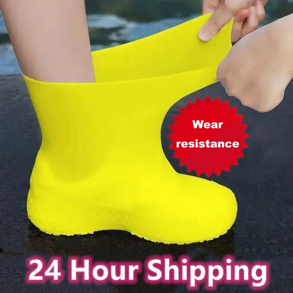 Silicone Shoe Covers Waterproof Unisex Rain Boots Covers Thickened Leakproof Anti-skid Shoe Protectors for Outdoor for Rainy