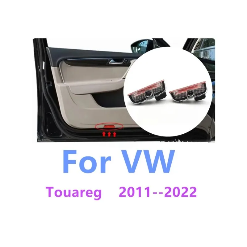 

2Pcs LED puddle Projection warning Decoration Lamp For VW Touareg 2011-2013-2015-2018-2020-2022 Car Door Light tool Accessories