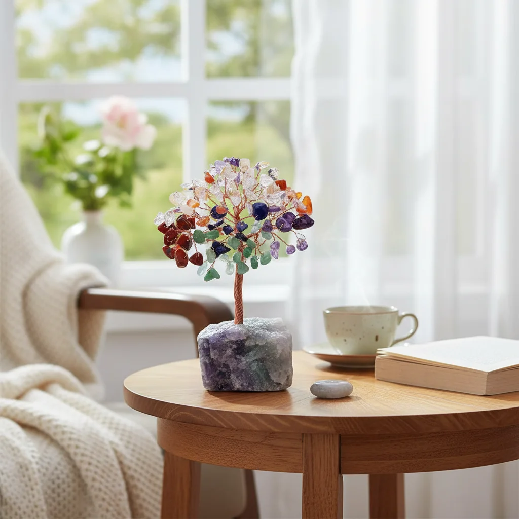 

DIY Natural Crystal Tree With Base Handwoven Crystal Feng Shui Trees Stones Crafts Landscape Wealth Tree Ornaments Home Decor