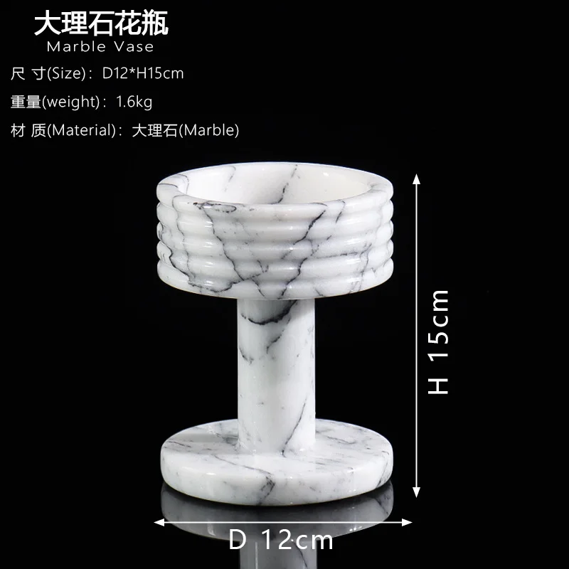 marble vase flower arrangement hotel exhibition hall living room coffee table flower arrangement wabi sandy wind ornament 6