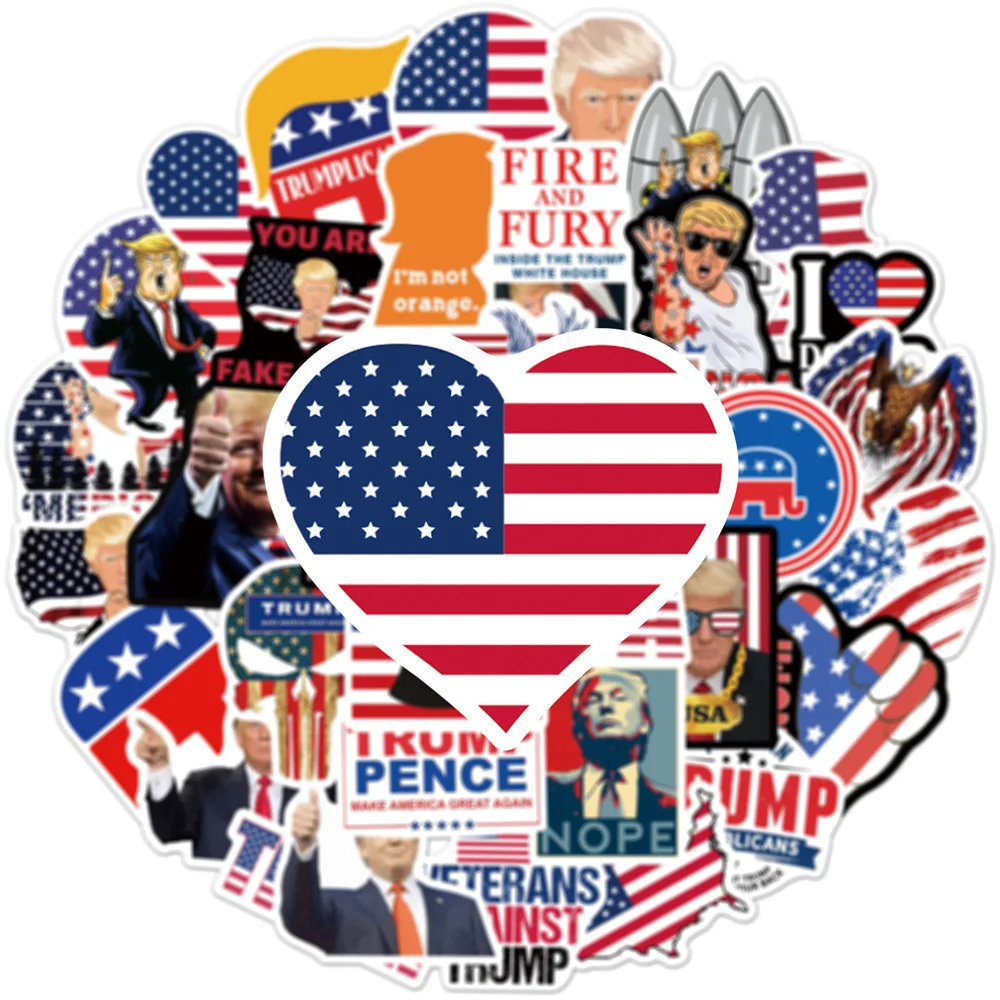 10/30/50PCS Lustige Cartoon Trump Aufkleber Dekorative Telefon Laptop Motorrad DIY Wasserdichte Graffiti Decals Aufkleber Packs