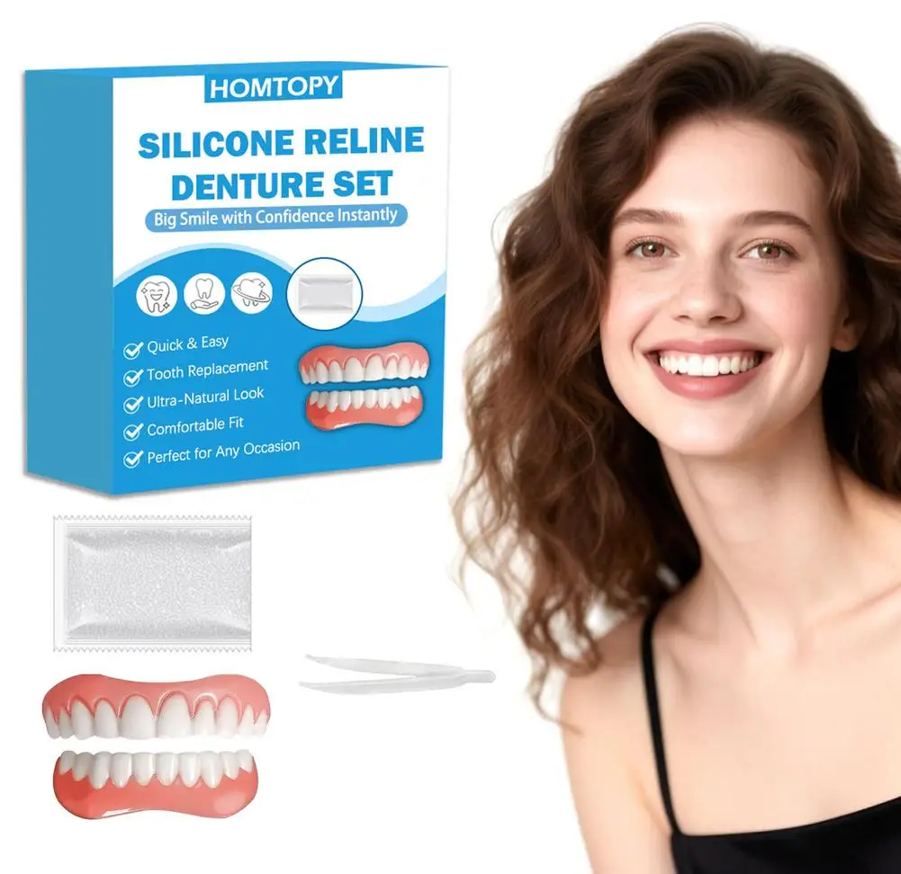 Denture Silicone Kit Silicone Liners Soft Kit Soft Denture Kit Teeth Upper And Lower Set Easy Use