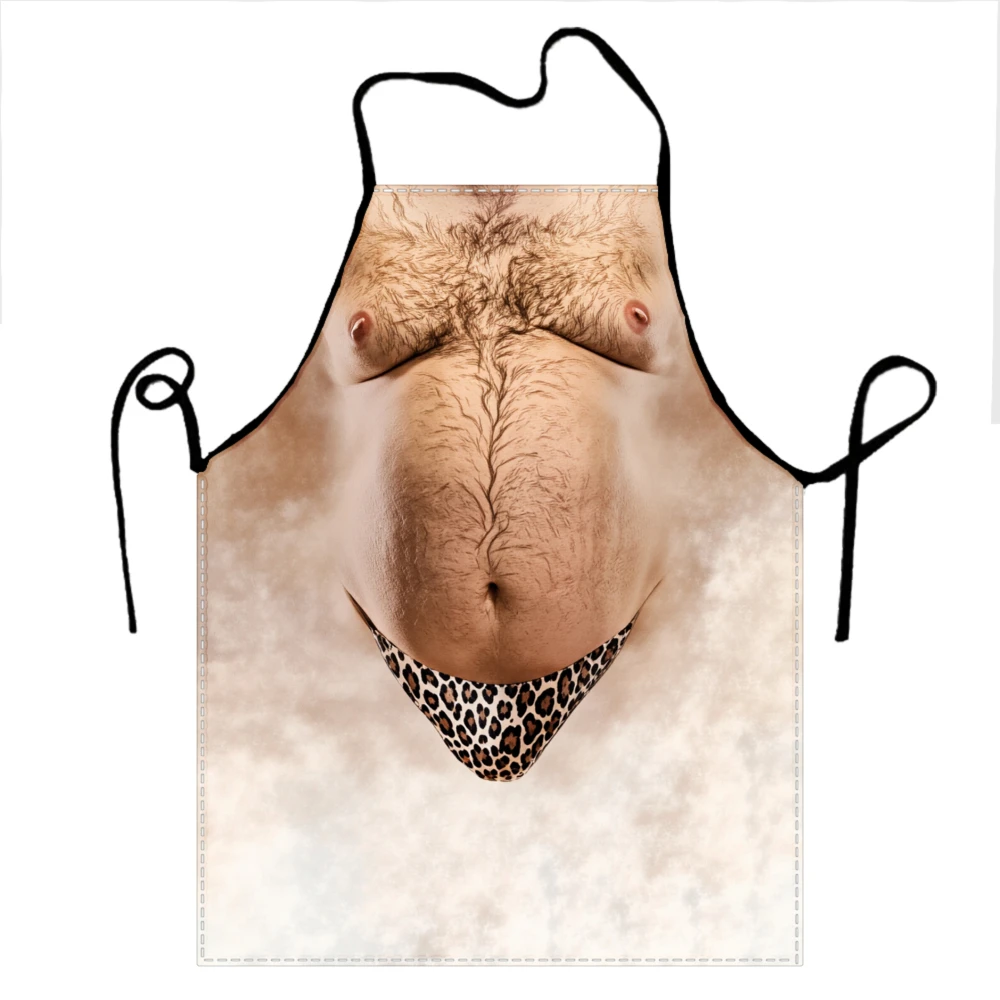 Beer Belly Printed Men's Kitchen Apron - Polyester Material,Suitable for Barbecue and Party