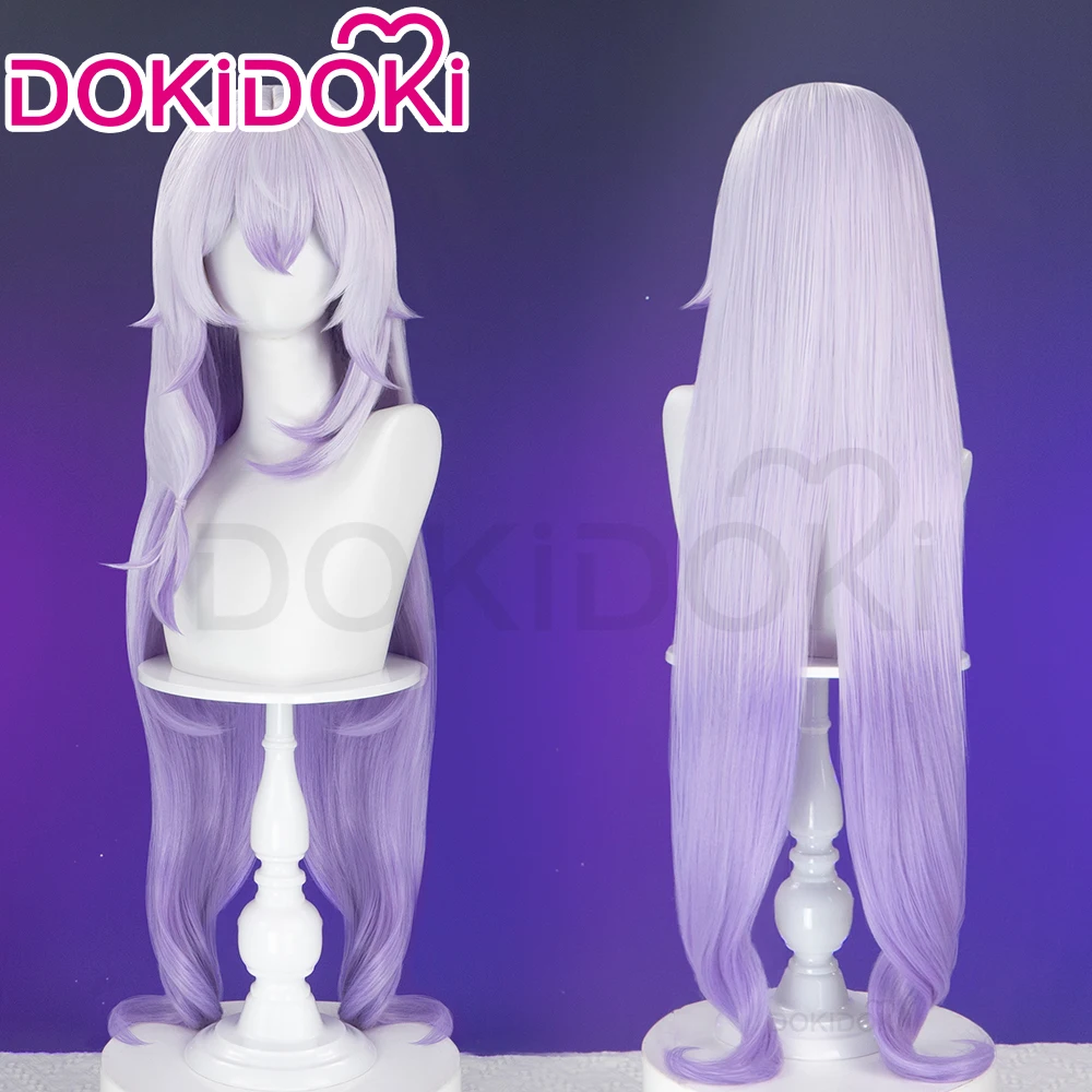 شعر مستعار تأثيري بجعة سوداء للنساء ، لعبة دوكيدوكي ، قضيب نجمي ، شعر طويل ، أبيض ، أرجواني ، غطاء مجاني ، متوفر #1