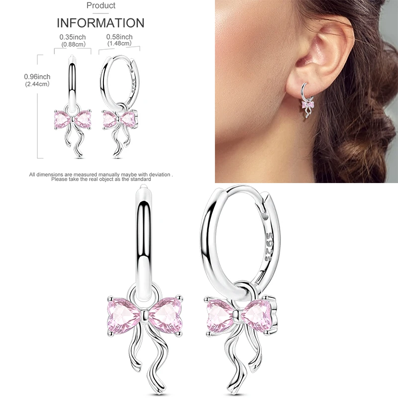 Funkelnde goldene Damen-Creolen aus 925er-Sterlingsilber, Schmetterlings-Ohrringe aus farbigem Zirkonium für Damen, Schmuck, Jahrestagsgeschenk – Detail 15