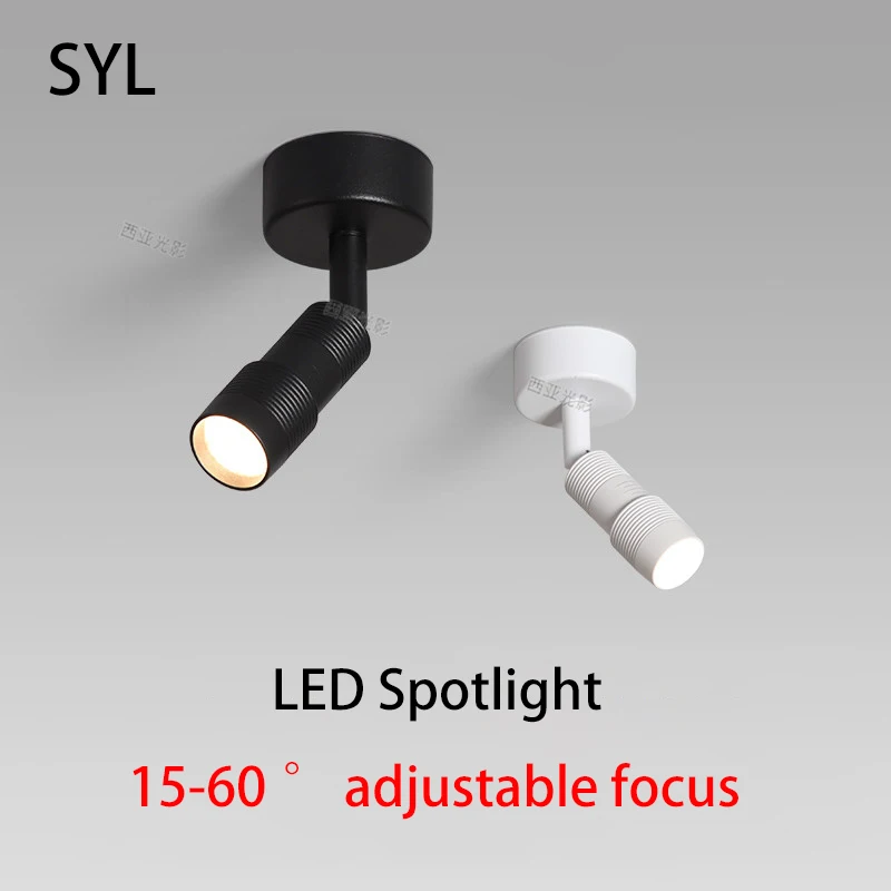 Led Spotlights 15-60 ° Adjustable Focus Spot Light Small Beam Angle Ceiling Lamp Atmosphere Lighting Fixture For Restaurant Bar