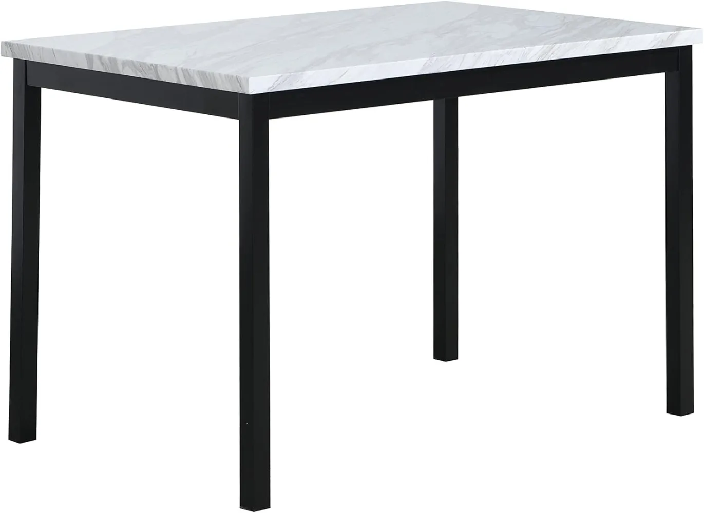 

Roundhill Furniture Noyes Metal Dining Table with Laminated Faux Marble Top, 28.50 X 45.00 X 30.00 Inches, Off-white