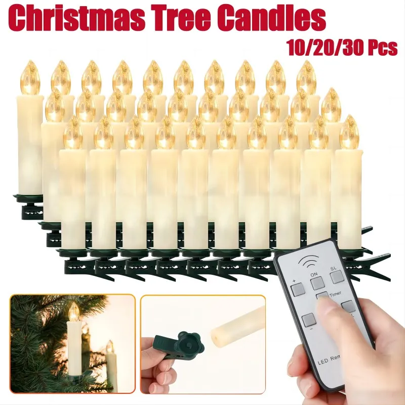 

Flameless Remote Taper Candles Led Candles With Flashing Flames Christmas Candle With Timer Remote New Years Led Candles