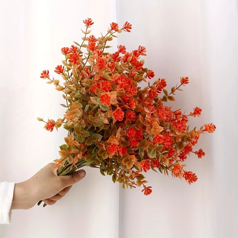 

6/12 Pack Artificial Autumn Eucalyptus Leaves Flower Simulated Eucalyptus Branches Fake Plant DIY Bouquet Home Garden Decoration