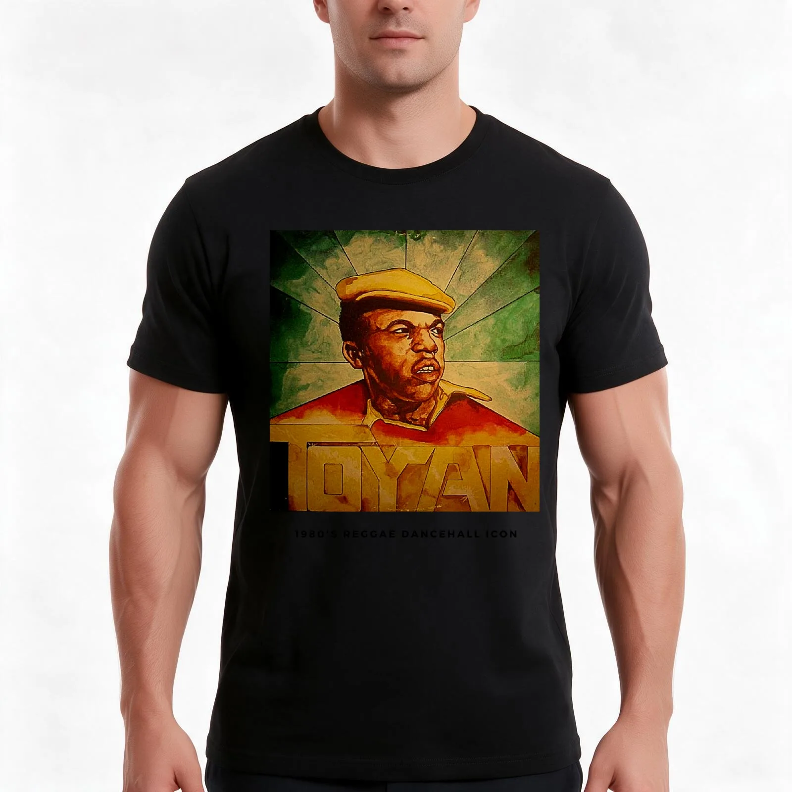 Papa Toyan 1980s Reggae Dancehall Icon Soundsystem Star T-Shirt, Summer Casual Cotton Tee, Oversized Streetwear Tops
