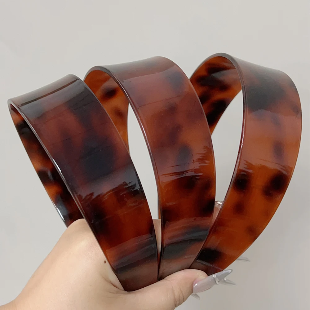 Diadema de leopardo Vintage para mujer, diadema antideslizante de acetato de alta calidad, tocado francés, accesorios para el cabello