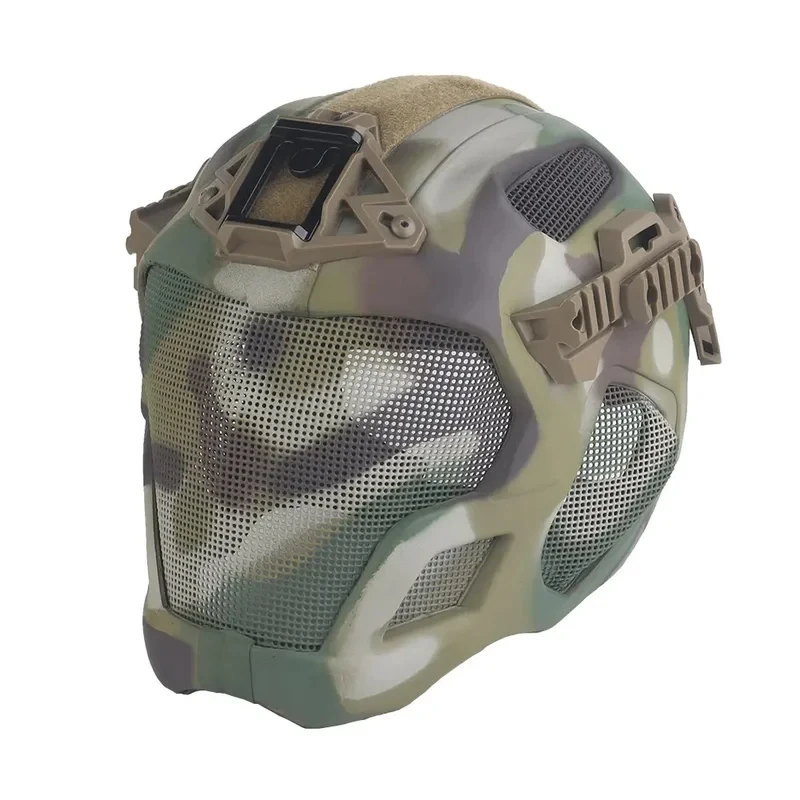 

W23 Full Protection Tactical Helme Militar Hunting Airsoft Paintball CS Steel Mesh Safety Face Mask EVA Lightweight Punk Cosplay
