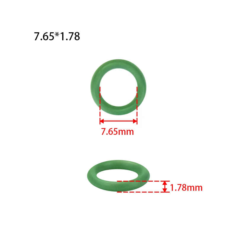

( 7.65 x 1.78mm ) #6 R12 Seal Ring Rubber O-Ring Kit 1bag 100 pcs seals High Temperature Resistance for Car Air Condition Seals