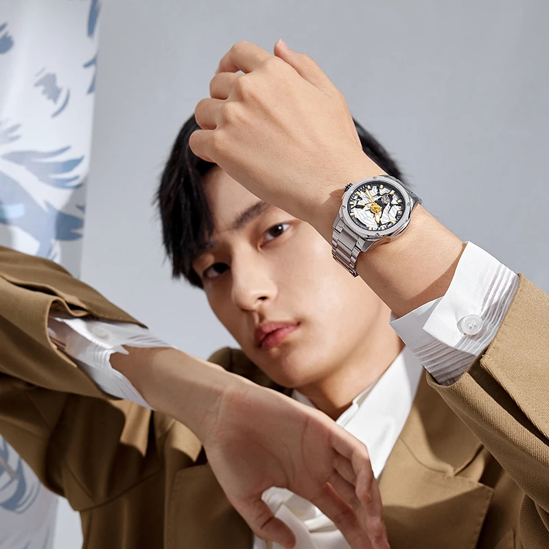 WM 시계 자동 기계식 시계 방수 클래식 캐주얼 비즈니스 남자 시계 Welly Merck 시계 WM075M