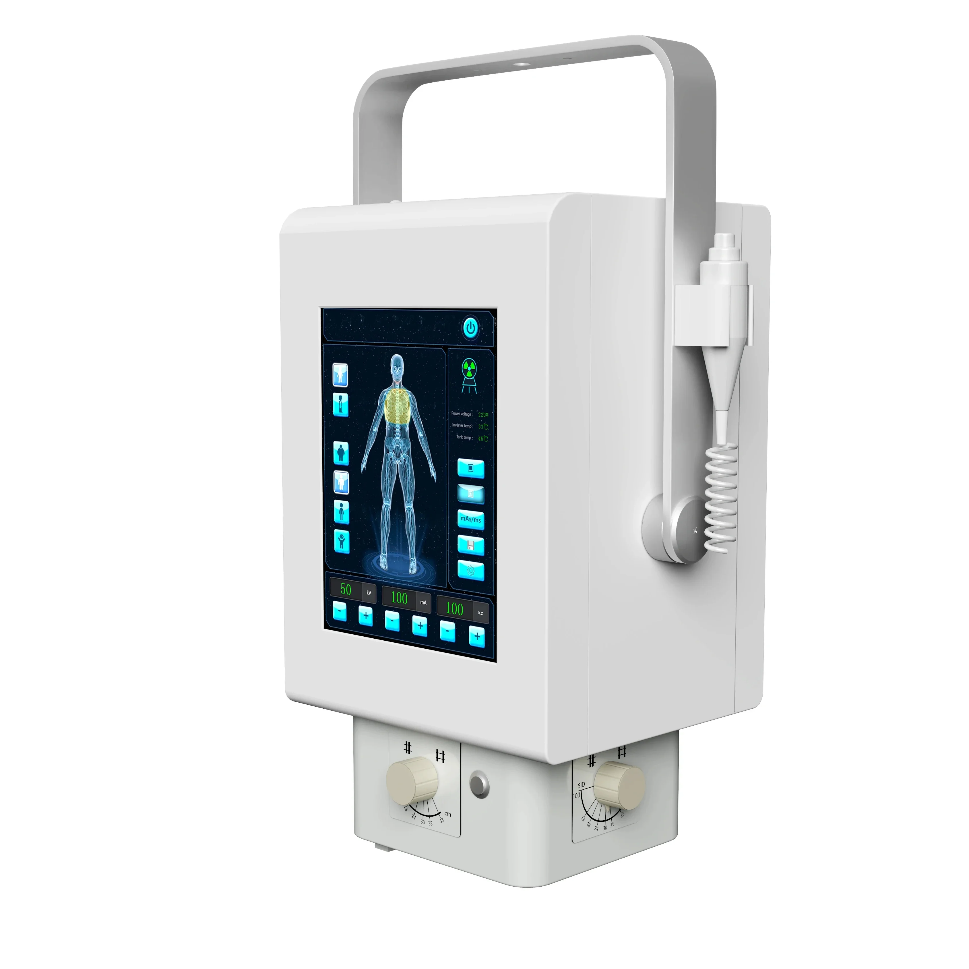 5.6KW Medical Diagnosis Mobile Portable X-ray Machine With Battery for bedside photography