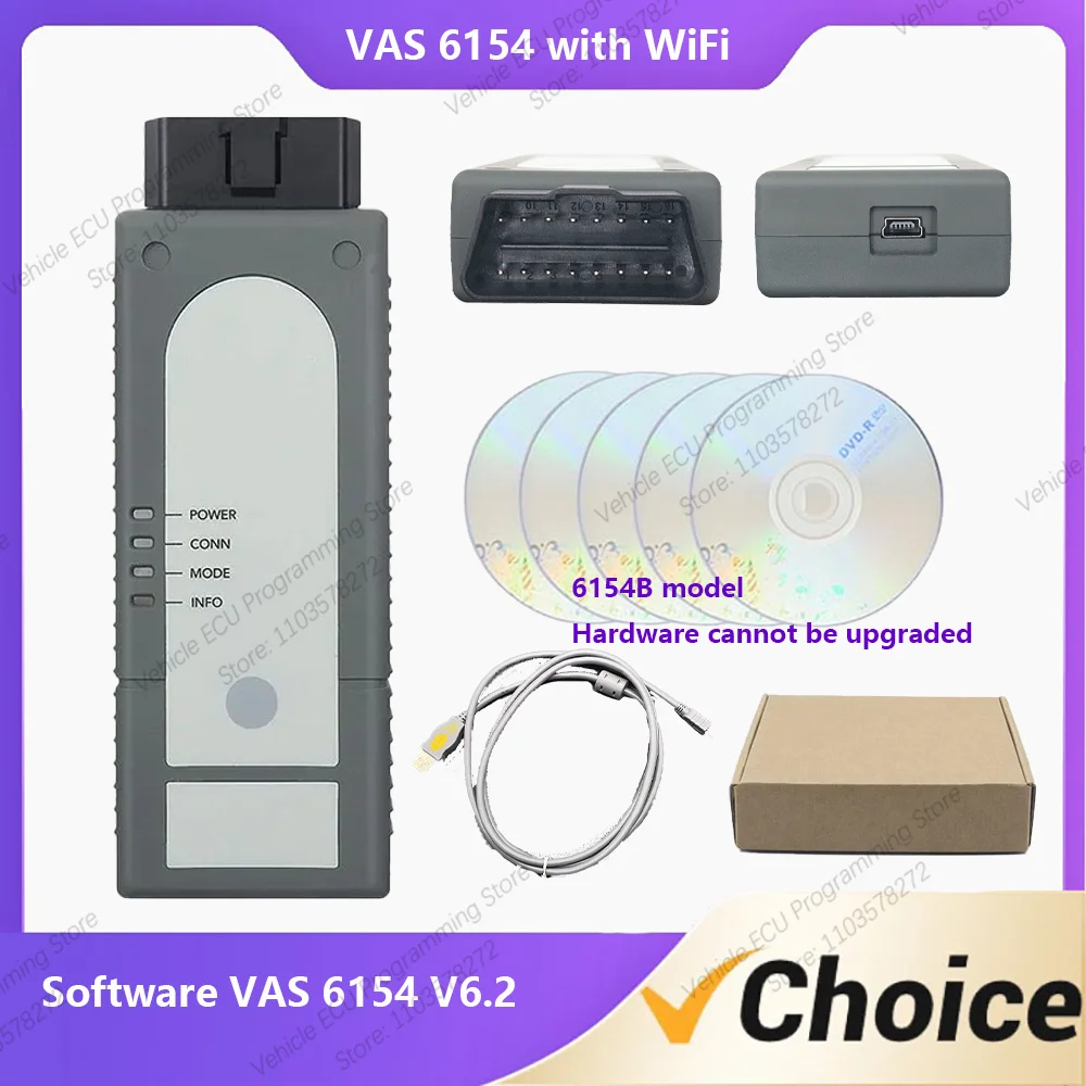 V-AS 6154B V1.6.6 With WiFi Software V-AS O-DIS V6.2.0 VAG Series Vehicle Diagnostic Programming Tools For V-w for Au-di SKO-DA