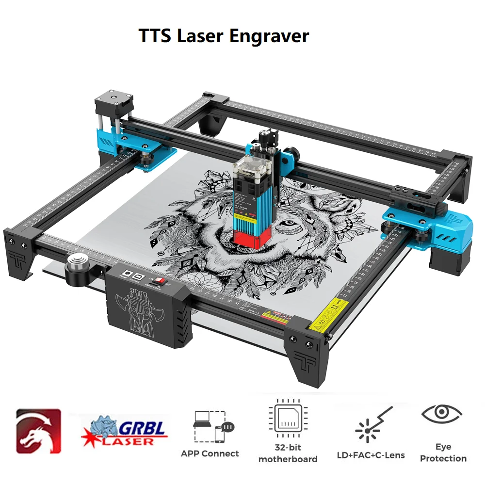 TwoTrees Laser Engraver Router TTS Pro/TTS-55Pro 40W/80W Metal Laser Engraving Cutting Machine With Wifi Offline Control