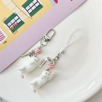 Flocking Cat Phone Lanyard Strap, Anti-Lost Keychain Pendant, Love Fish Charm, Awesome Gift