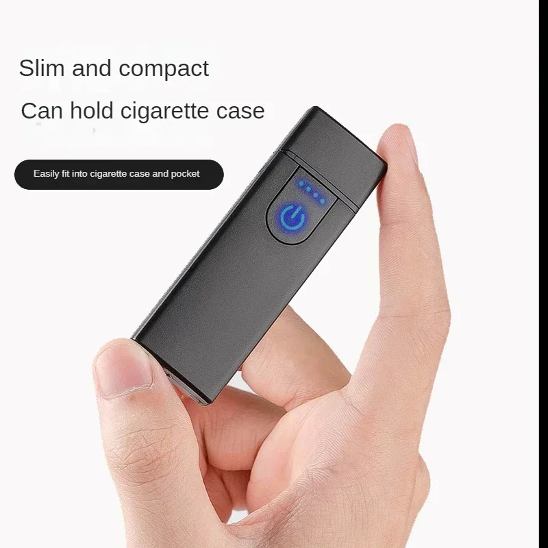 New USB Rechargeable Smoking Cigarette Lighter Mini Electric Heating Wire Lighter Windproof Portable Electronic Lighters Gift