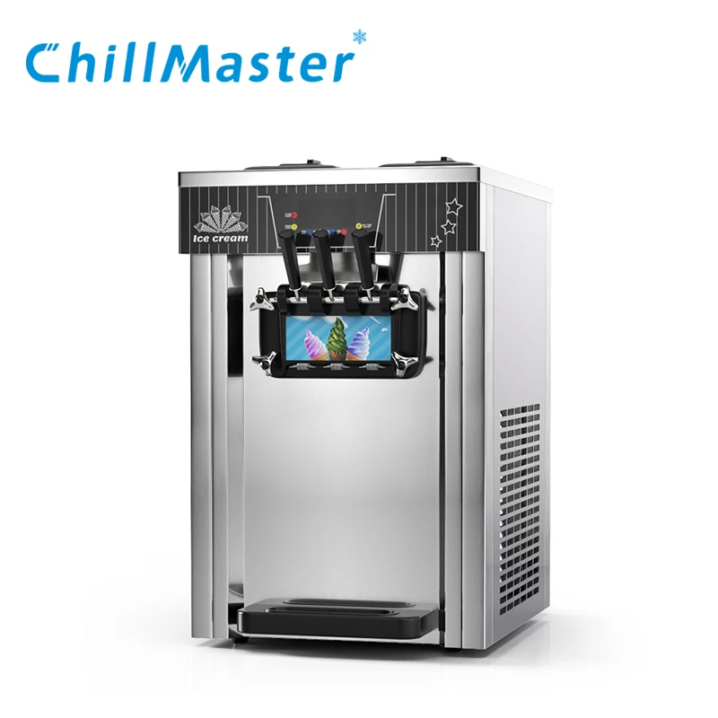 ChillMaster CM-D Desktop Soft Ice Cream Machine Commercial Small Cone Three-Color Factory Direct Sales CE