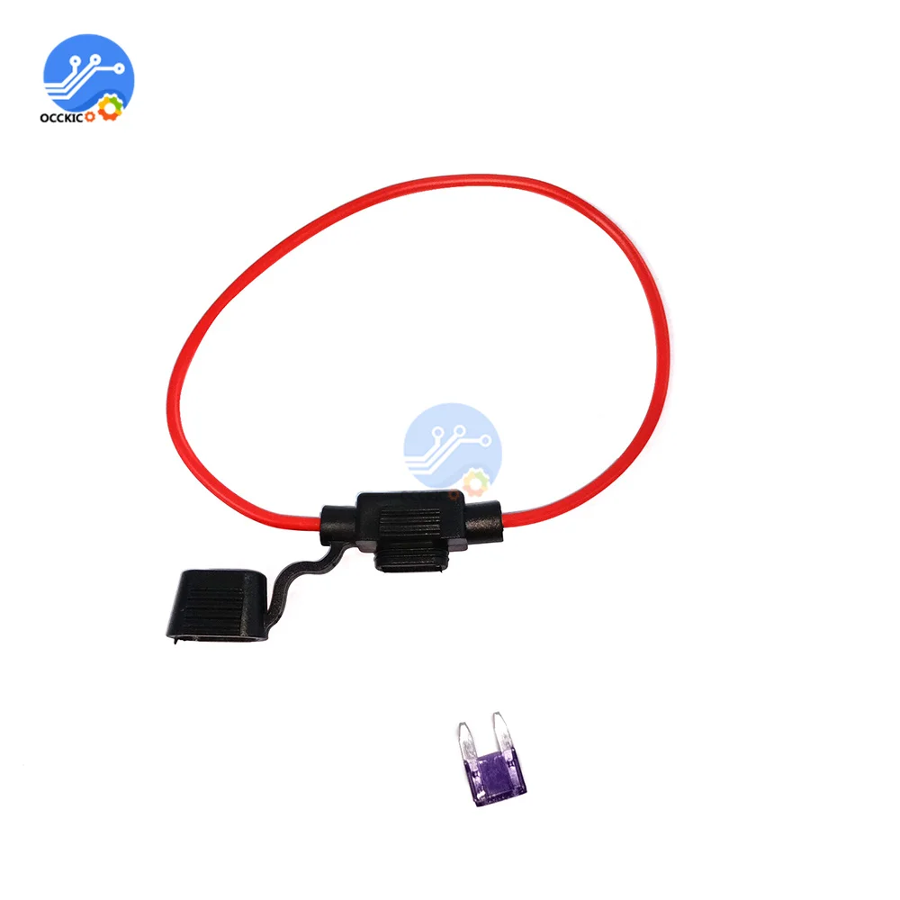 차량용 자동 인라인 미니 인라인 퓨즈 홀더, 플러그인, 소형 16 와이어, 20cm 3A 방수, 1 개, 5 개, 10 개