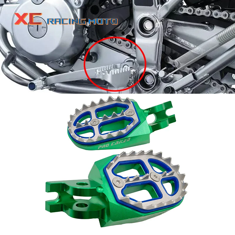 

CNC Motorcycle Billet MX Wide Foot Pegs Pedals Rest Footpegs For KWASAKI KX250F KX250 KX450F KX450 KLX450R KX250X KX450X KX KLX