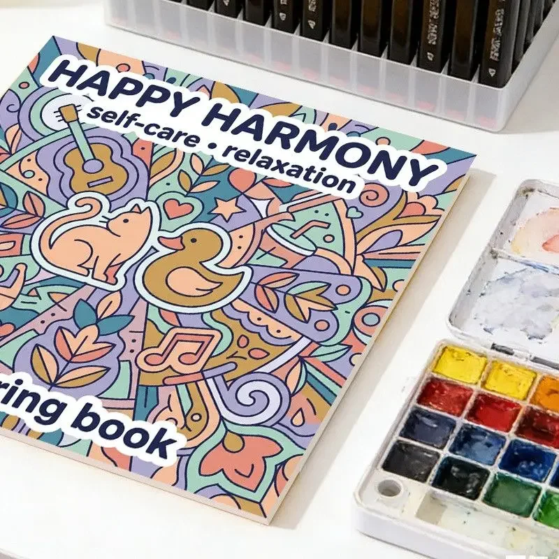 24 Pages Kids Coloring Book Extra Thick DIY Handmade Custom Drawing Activity Book for Beginners