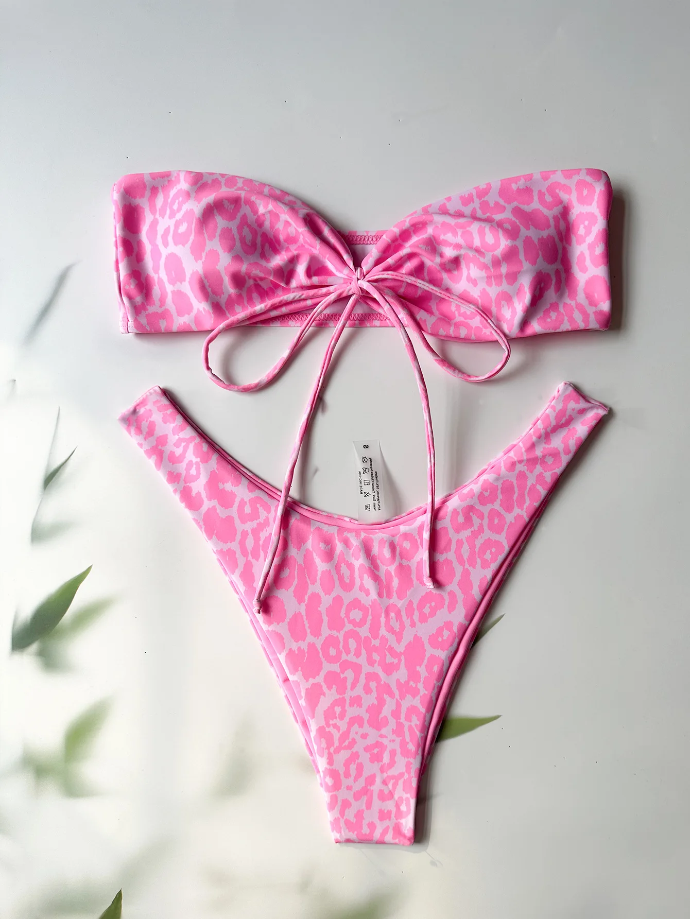 ツーピースビキニ女性 2025 新プリントスリングセクシーなハイウエストストラップレス水着夏の水着タンキニビーチウェア水着