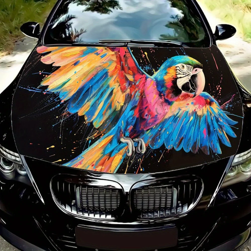 

Colorful Parrots, Stunning, Cute, Colorful, and Great To Give Away，Car Vinyl Wraps, Engine Hood Decal Sticker, Splash-Resistant,