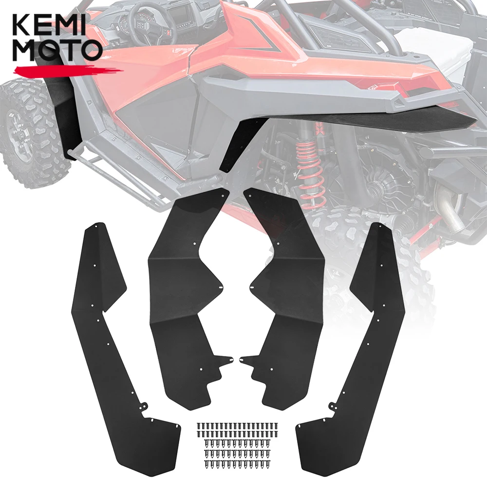 UTV KEMIMOTO Fender Flares Kit Front Rear Mud Flaps Compatible with Polaris PRO XP / PRO XP 4 RZR PRO R/ RZR Turbo R 2020-2024